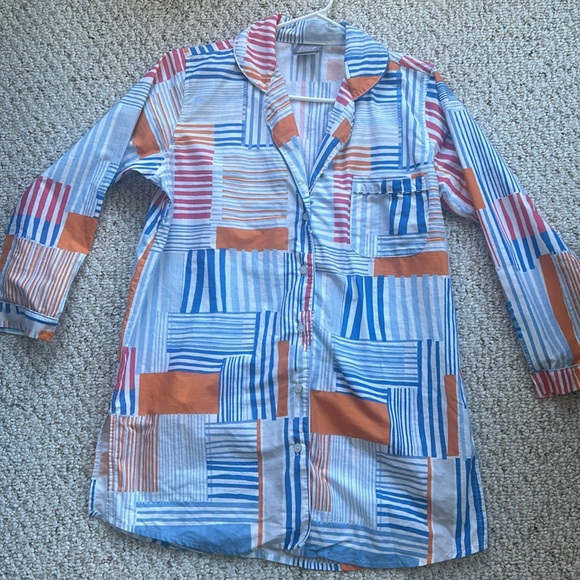 Annie Selke pine cone hill Dash & Albert collection small sleep shirt stripes - Picture 8 of 10